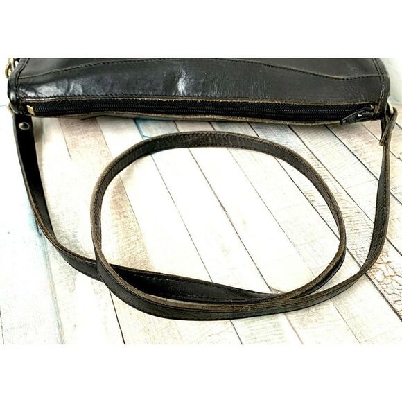 VTG MICHAEL GREEN SEATTLE BLACK GENUINE LEATHER ZIP MESSENGER SHOULDER BAG XBODY - Picture 10 of 12